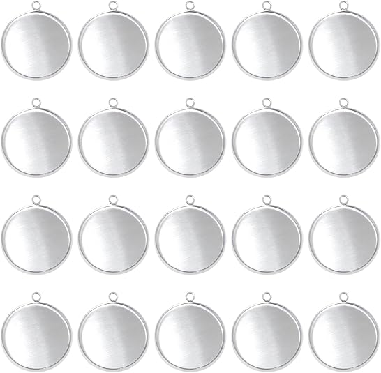 Resin Crafts Diy - 20 Pieces Stainless Steel Round Bezel