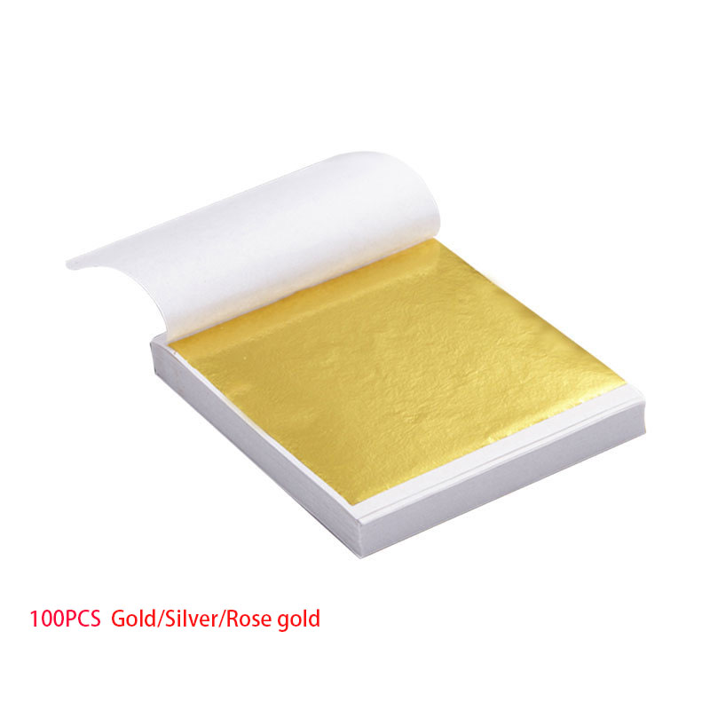 Gold Foil Flakes - 100pcs9x9cm Nghệ Thuật Thủ Công Thiết