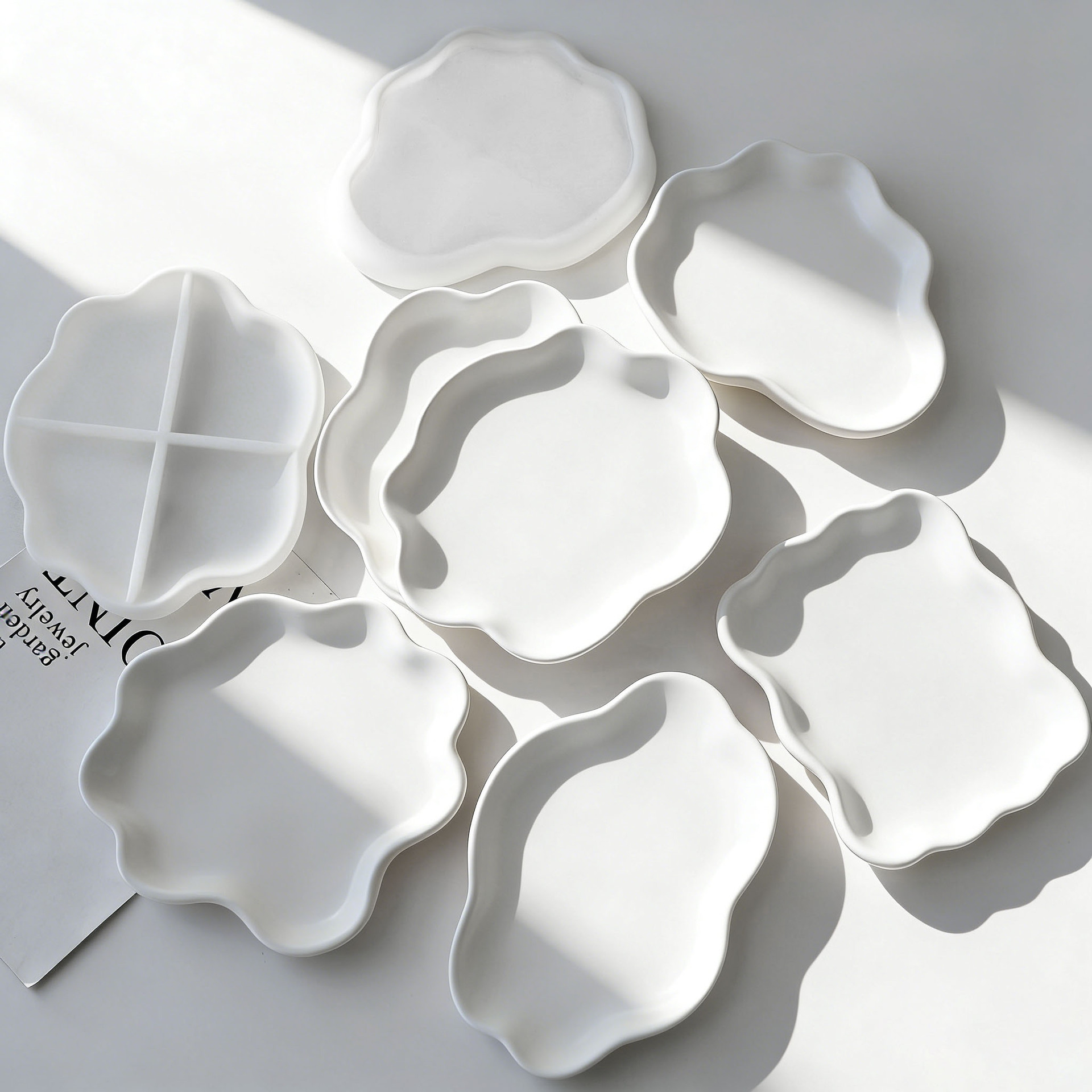 Serving Tray Mold - DIY Geometric Wave Plaster Coaster Silicone