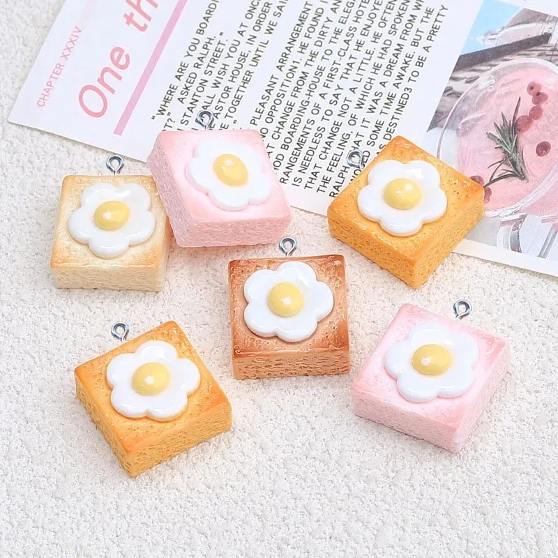 Resin Crafts Diy - 10Pcs Fake Flower Egg Toast Resin