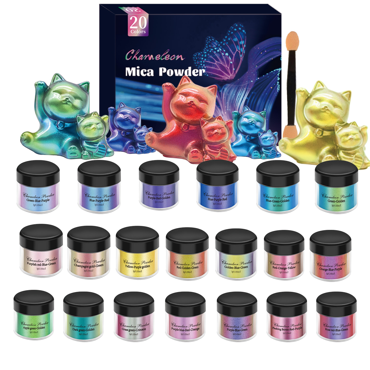 10/20pcs Mirror Chameleons Pig - đánh giá và giá Resin Pigment Set