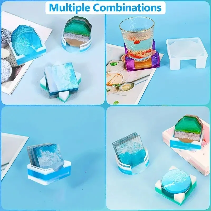 5Pcs/Set DlY Epoxy Resin Cup C - đánh giá và giá Coaster Mold Round