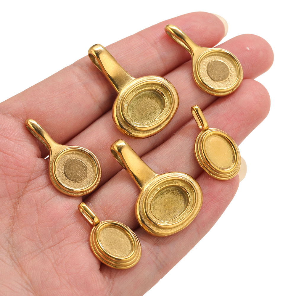 5pcs Stainless Steel Round Ova - đánh giá và giá Resin Craft Supplies