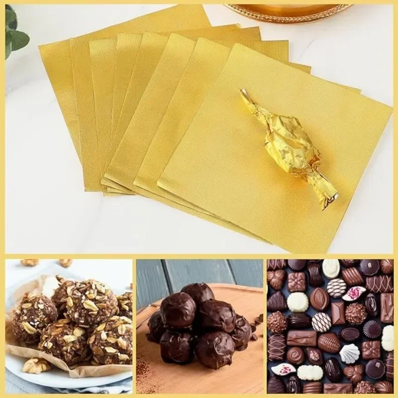 100PCS Large Dubai Chocolate C - đánh giá và giá Gold Foil Flakes