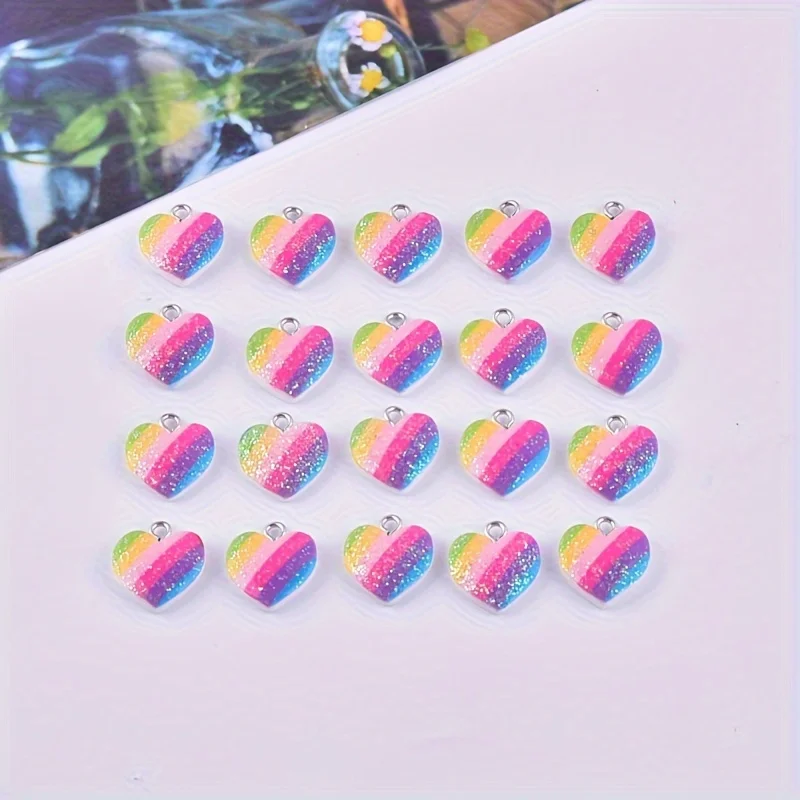 10Pcs Colorful Heart Resin Cha - đánh giá và giá Resin Crafts Diy
