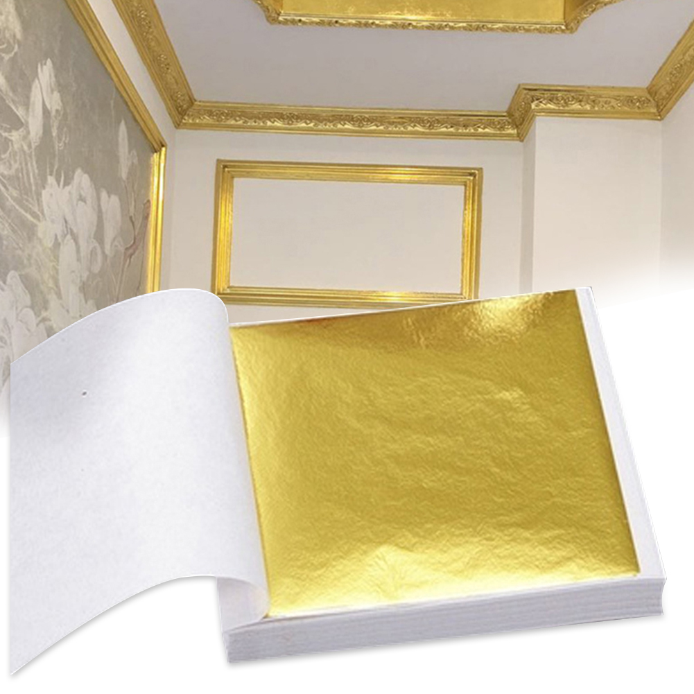100pcs9x9cm Nghệ Thuật Thủ Côn - đánh giá và giá Gold Foil Flakes
