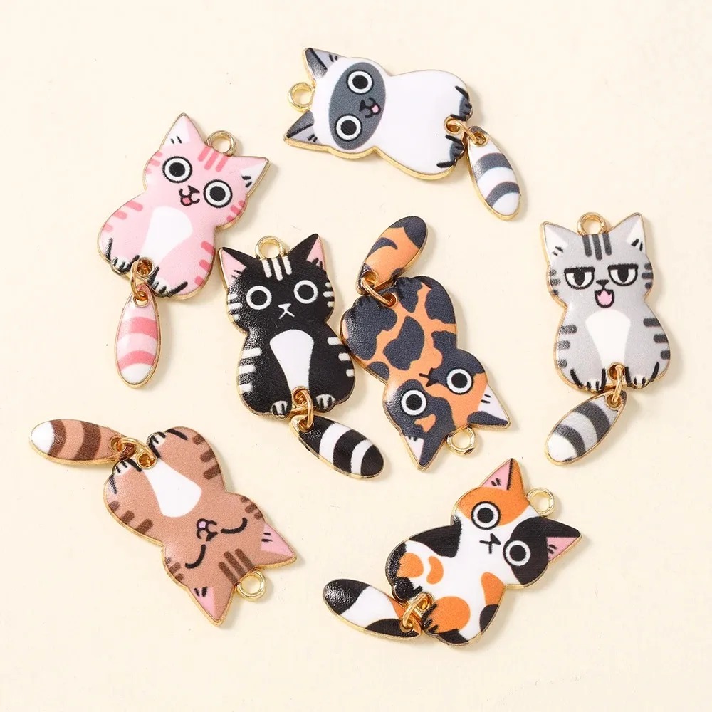 10Pcs 16×39mm Cute Cartoon Cat - đánh giá và giá Resin Craft Supplies