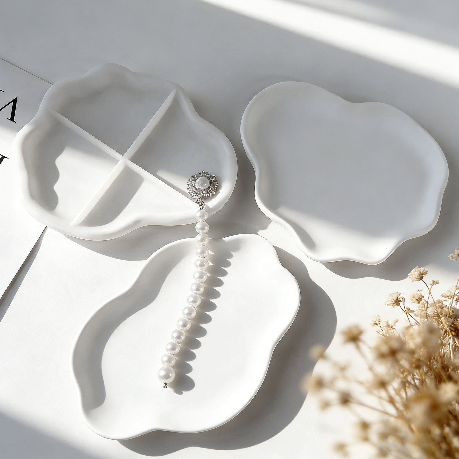 DIY Geometric Wave Plaster Coa - đánh giá và giá Serving Tray Mold
