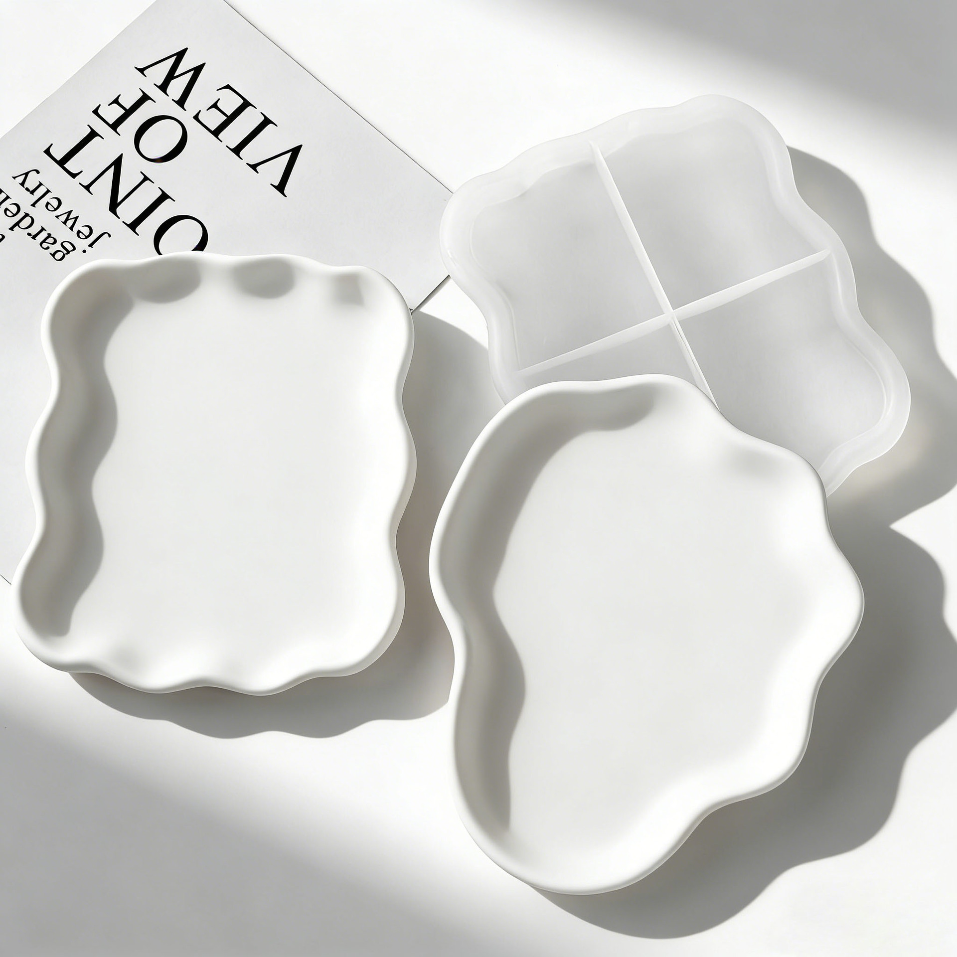 DIY Geometric Wave Plaster Coa - đánh giá và giá Serving Tray Mold
