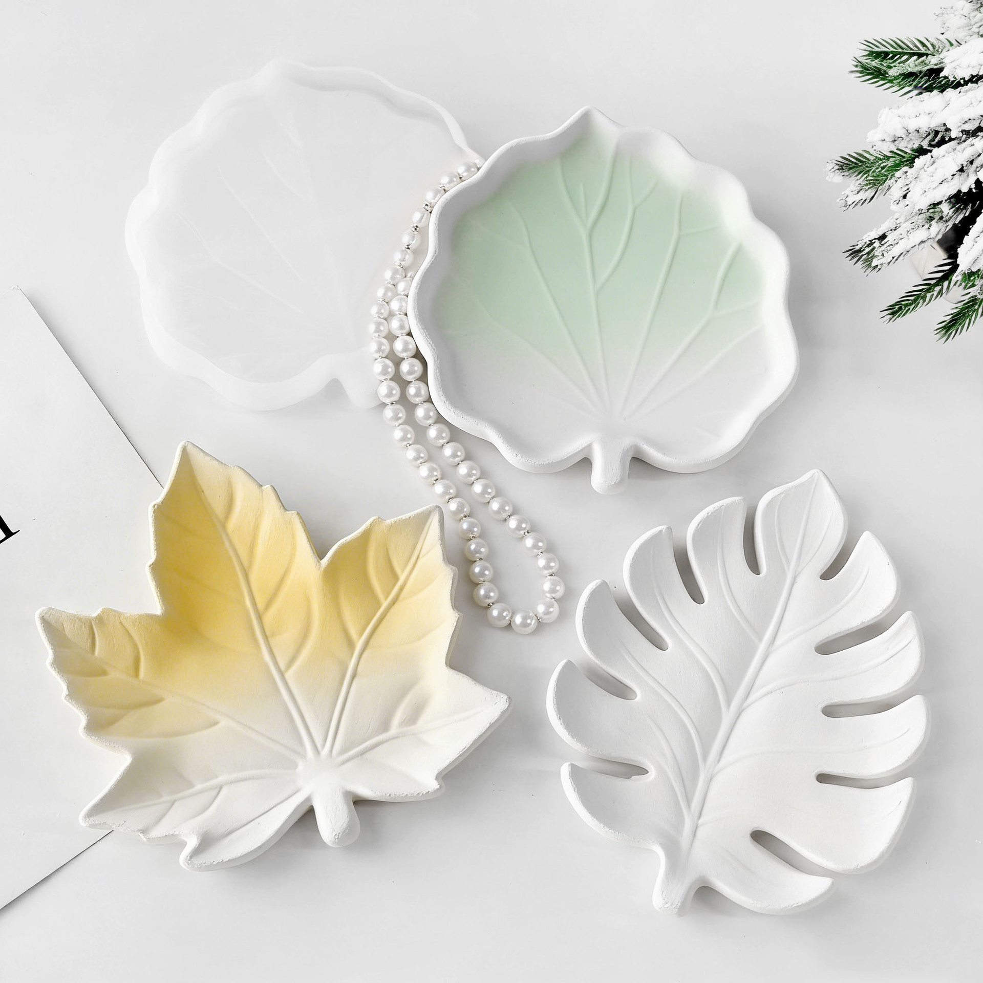 DIY Gypsum Form Leaf Coaster S - đánh giá và giá Serving Tray Mold