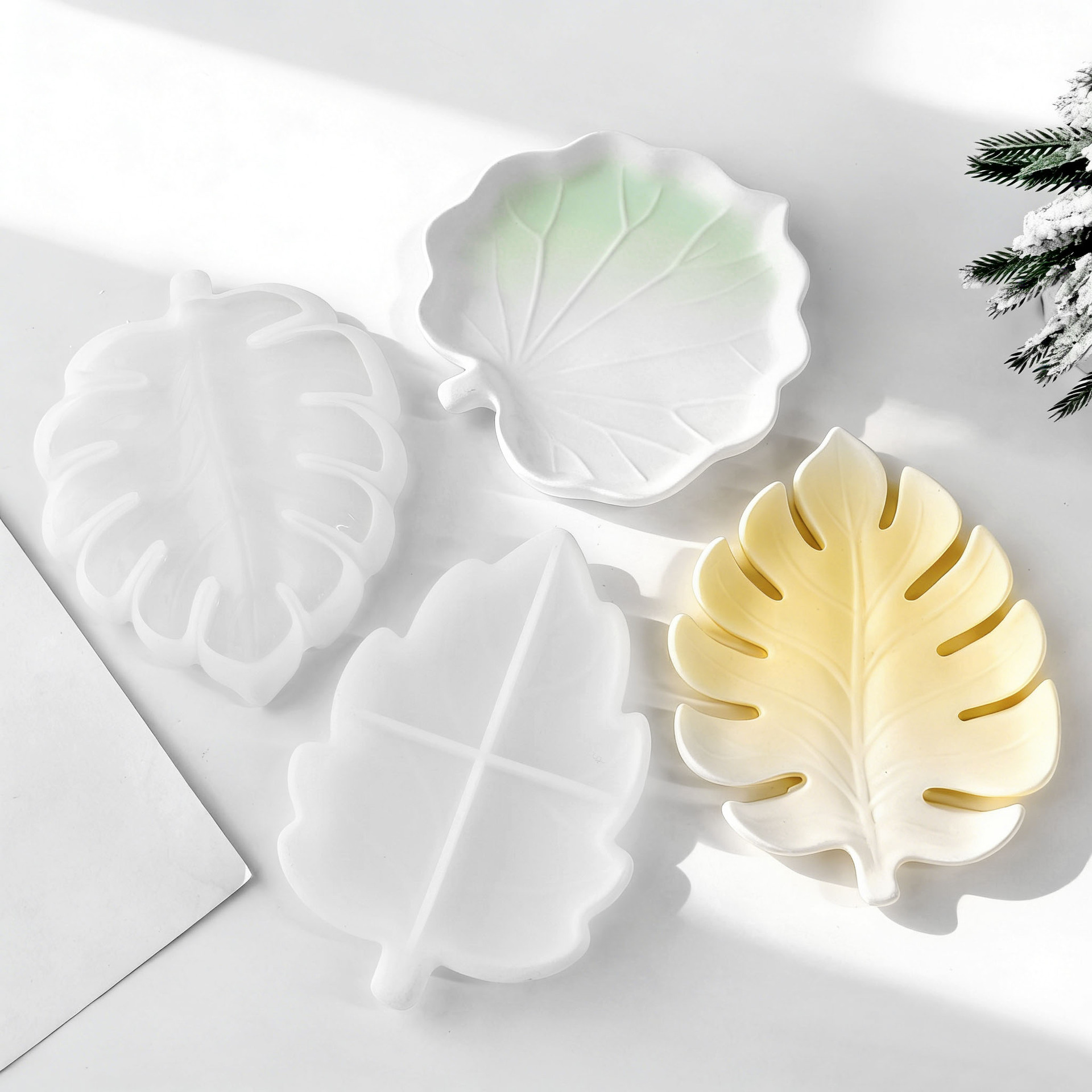 DIY Gypsum Form Leaf Coaster S - đánh giá và giá Serving Tray Mold