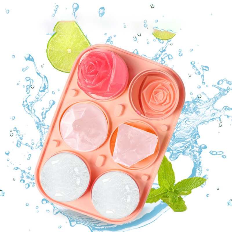 3D Rose Diamond Round Ice Cube - đánh giá và giá Coaster Mold Round