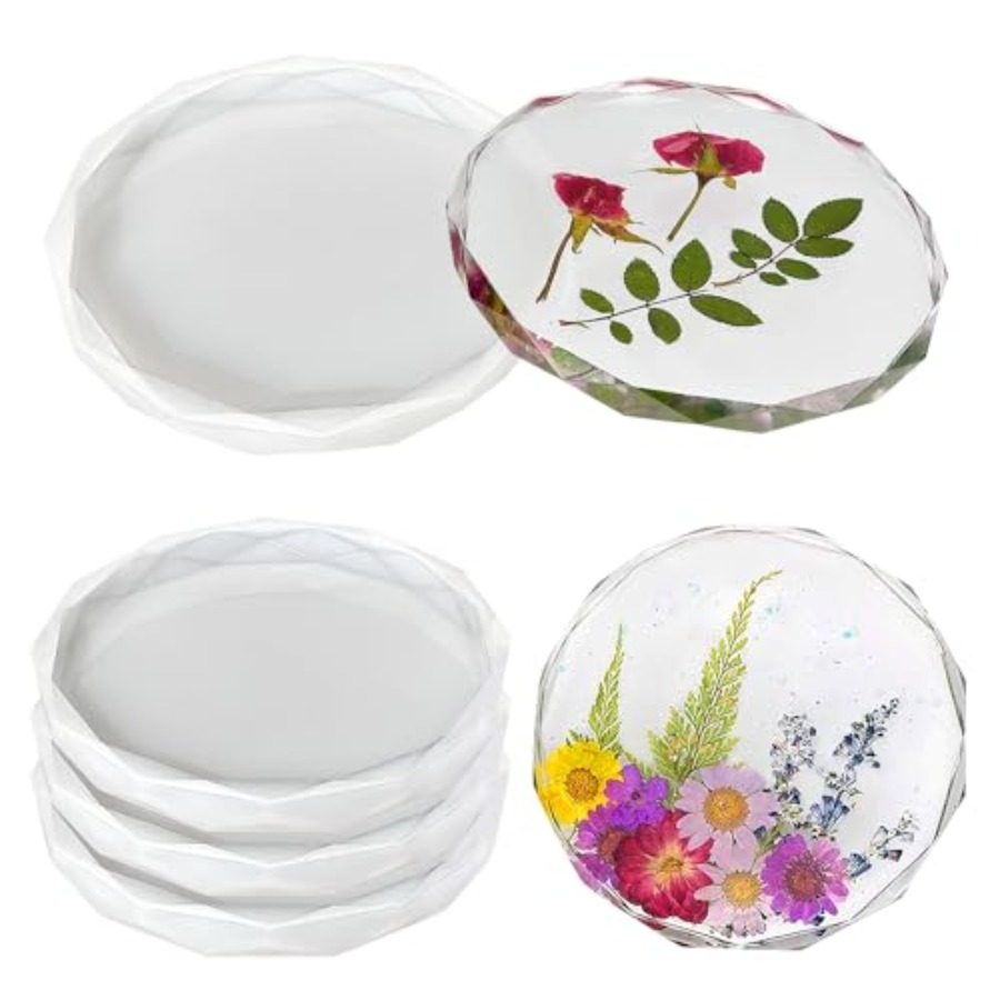 4 Pack Coaster Molds - Diamond - đánh giá và giá Geode Mold Silicone