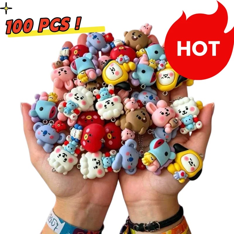7pcs BT21 Resin Cartoon Charm  - đánh giá và giá Resin Craft Supplies