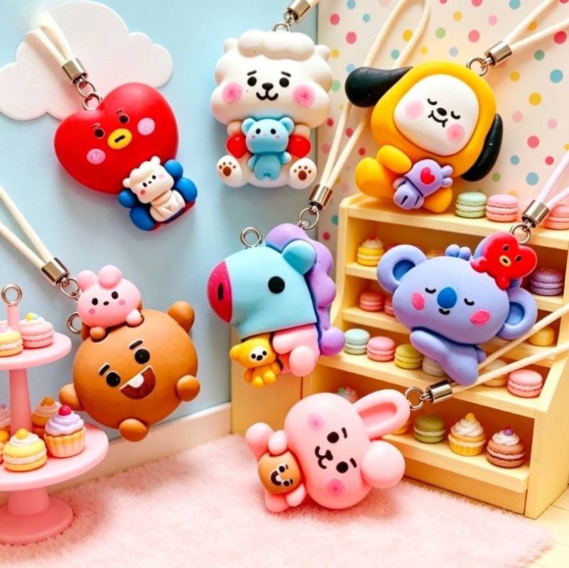 7pcs BT21 Resin Cartoon Charm  - đánh giá và giá Resin Craft Supplies