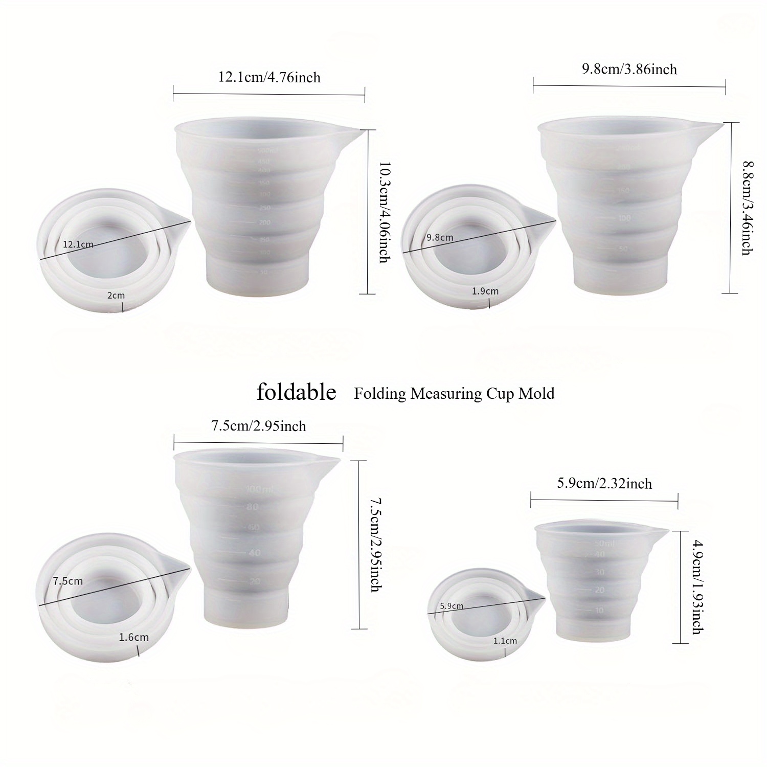 50-500ml Foldable Silicone Mea - đánh giá và giá Mixing Cup Silicone