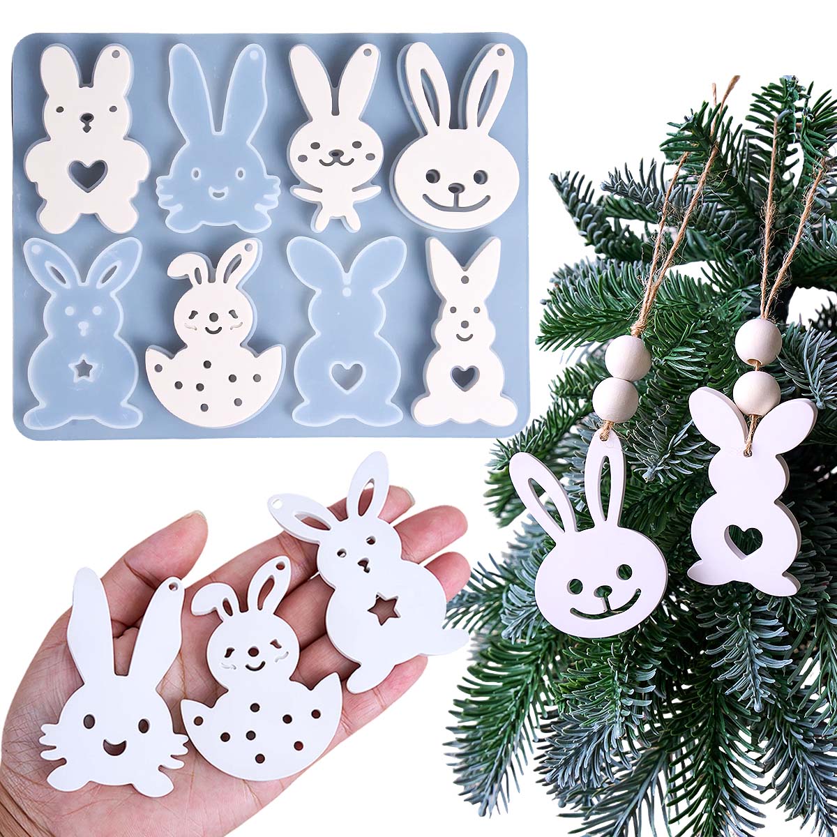 Easter Bunny Ornaments Silicon - đánh giá và giá Resin Crafts Diy