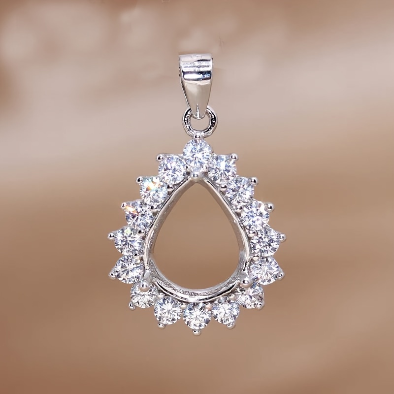 1pc Rose Golden Silvery Tear D - đánh giá và giá Bezels Set Pendant