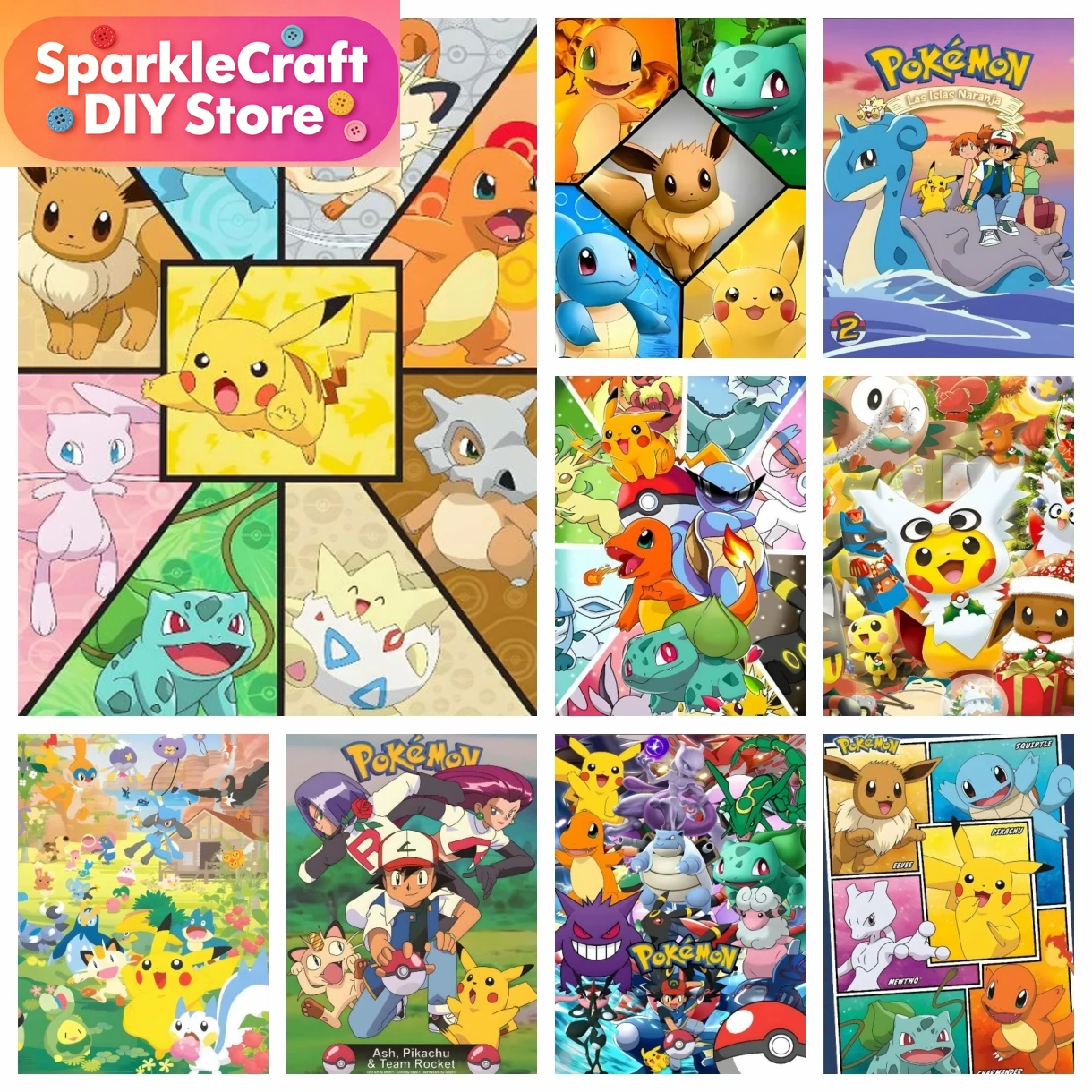 1pc frameless Cartoon Pokemon  - đánh giá và giá Resin Craft Kit