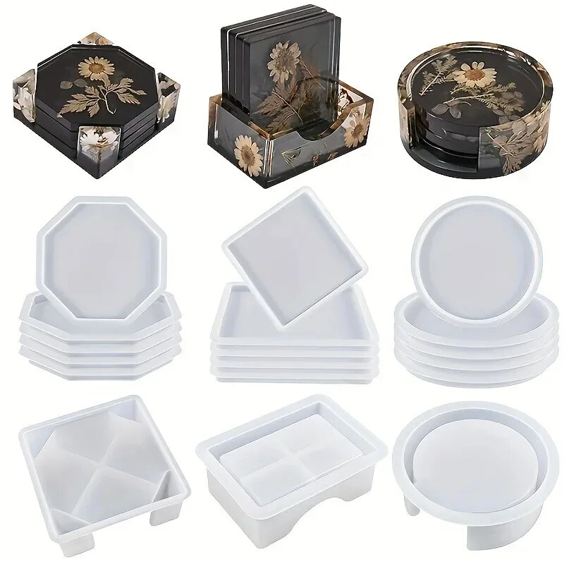 Coaster Resin Molds Set Includ - đánh giá và giá Gold Foil Flakes