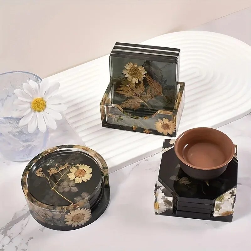 Coaster Resin Molds Set Includ - đánh giá và giá Gold Foil Flakes