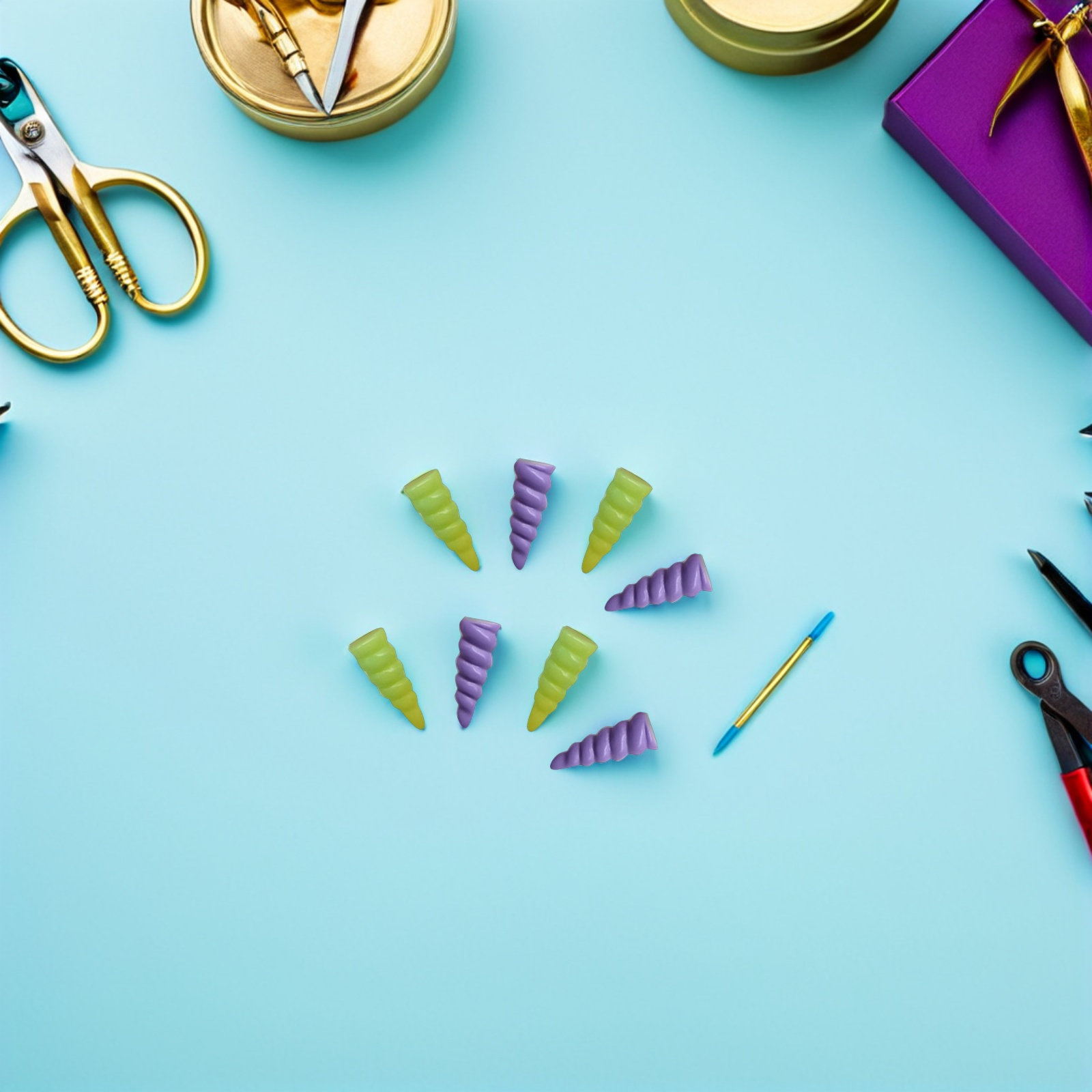 10Pcs Unicorn Horn Resin Spira - đánh giá và giá Resin Craft Supplies